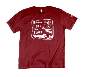 i got blues t-shirt, unusual and witty shirt for men in maroon