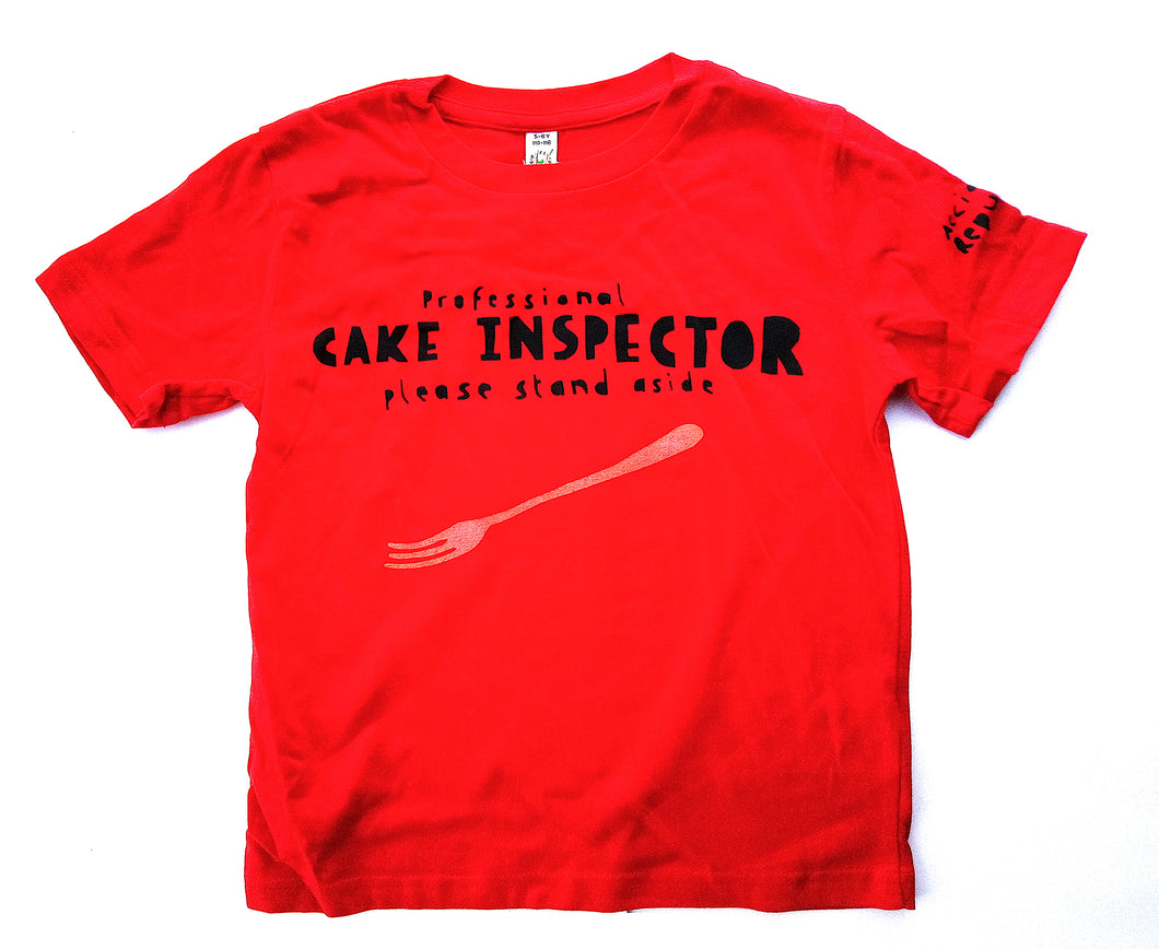 Cake eater t-shirt for kids in red, cool and funny