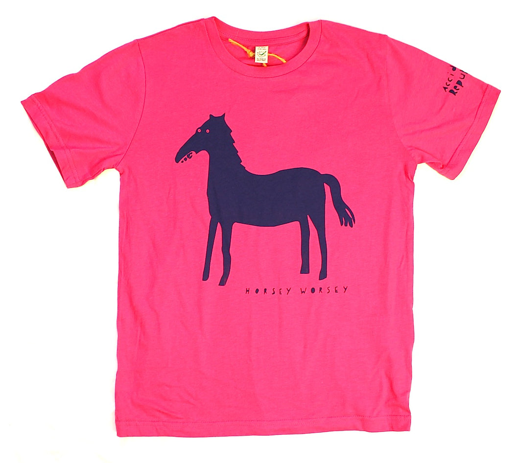 Horse t-shirt for children, cool and fun t-shirt for kids, pink