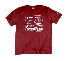 Load image into Gallery viewer, i got blues t-shirt, unusual and witty shirt for men in maroon