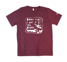 Load image into Gallery viewer, i got blues t-shirt, unusual and witty shirt for men in purple