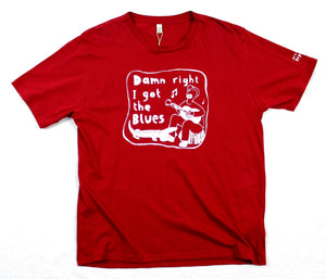 i got blues t-shirt, unusual and witty shirt for men in red