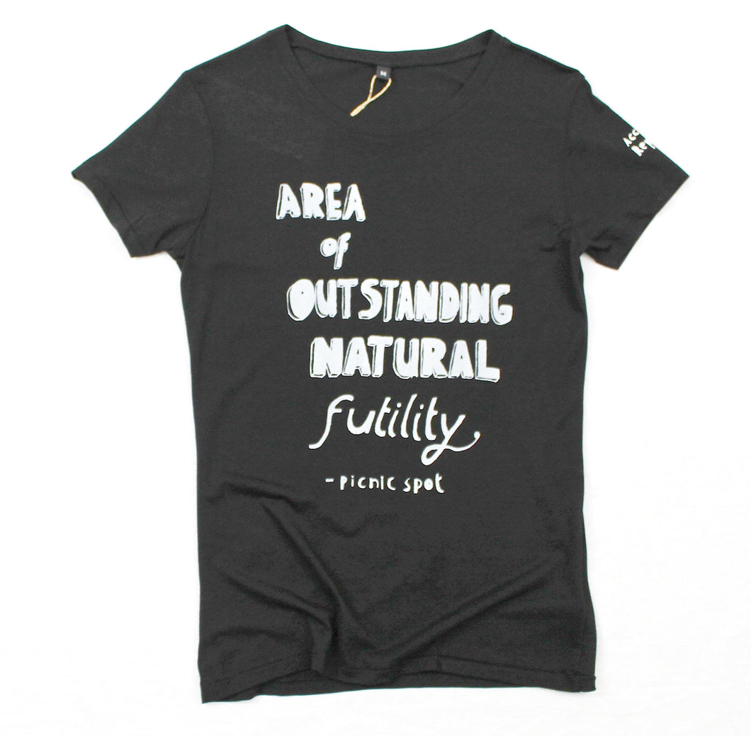 unusual and witty t-shirt, unique and cool t-shirt, eco-friendly printing, futility for women