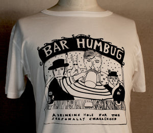Bar humbug original design Christmas t-shirt, unusual and witty t-shirt