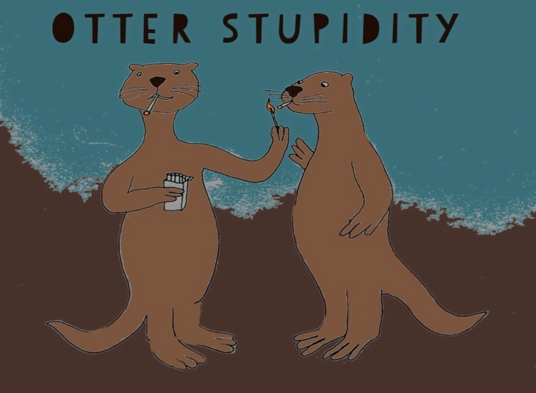 Otter Stupidity greeting card