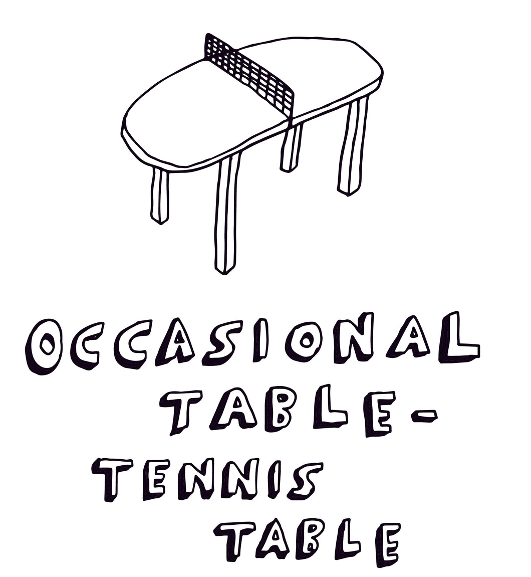 Occasional Table-Tennis Table greetings card